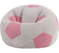 Icon Puf sillón infantil clásico de pana con estampado de fútbol, rosa