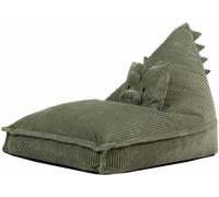 Icon Puf sillón infantil de pana con cojín, dinosaurio verde