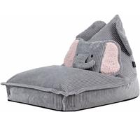 Icon Puf sillón infantil de pana con cojín, elefante gris