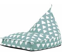 Icon Puf sillón infantil para int/ext, estampado de triángulos verde salvia