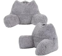 Icon Set de 2 cojines de apoyo sherpa gris claro