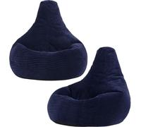 Icon Set de 2 pufs infantil reclinable de pana azul marino