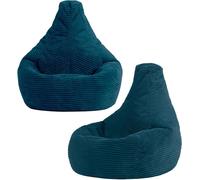 Icon Set de 2 pufs infantil reclinable de pana azul pato