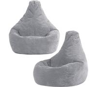 Icon Set de 2 pufs infantil reclinable de pana gris