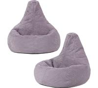 Icon Set de 2 pufs infantil reclinable de pana violeta