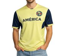 Icon Sports Club America - Camiseta de Manga Corta Unisex, Federación Mexicana de Fútbol Asociación, Ca85pf., Unisex Adulto, Color Amarillo, tamaño Medium