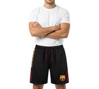 Icon Sports International Soccer - Pantalones Cortos de fútbol para Hombre, Hombre, FC Barcelona - Pantalones Cortos de fútbol para Hombre, FCB03SH-K, Negro, XL