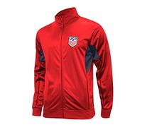 Icon Sports officially Licensed U.S. Soccer Full Zip Up Active Adult Training Soccer Track Jacket | Fortress, Red, Large