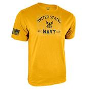 Icon Sports U.s. Navy Short Sleeve T-Shirt Camiseta, Amarillo, XL para Hombre