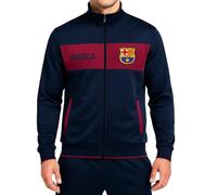 Icon Sports UEFA Champions League - Chaqueta oficial para hombre, informal, con cremallera completa, para entrenamiento del club de fútbol del mundo, FC Barcelona Navy, Medium