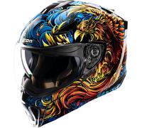 Icon Threshold Burn Birdie Burn, casco modular S female Negro/Azul/Amarillo/Naranja