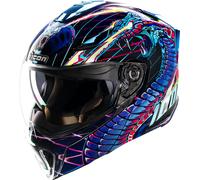Icon Threshold Lazer Cobra, casco modular S female Negro/Turquía/Fucsia