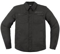 Icon Upstate Canvas Chaqueta Textil Moto, negro, Talla XL