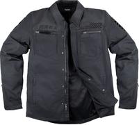 Icon Upstate Canvas National Chaqueta textil de moto, negro, tamaño S para Hombres