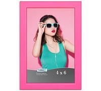 Icona Bay 6x4 Picture Frames (Pink, 1 Pack), Colored Solid Wood Scandinavian Style Frame for Photo, Pizzazz Collection