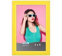 Icona Bay 6x4 Picture Frames, Solid Wood Colored Photo Frame, Pizzazz Collection (Yellow, 1 Pack)