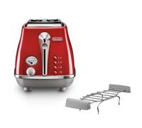 De'Longhi CTOC2103.R Tostadora Icona Capitals New York, 6 niveles de tostado, calientapanecillos con rejilla