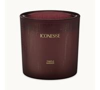 ICONESSE Temple Garden - Vela aromática de cera de soja vegana fundida a mano con hasta 26 horas de combustión, aroma a ámbar con limón, hierbas y frambuesa, inspirada en Yin Hong