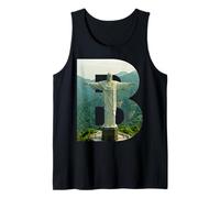 Iconic Brasil Paisaje Cristo Redentor Letra B Camiseta sin Mangas