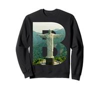 Iconic Brasil Paisaje Cristo Redentor Letra B Sudadera