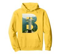 Iconic Brasil Paisaje Cristo Redentor Letra B Sudadera con Capucha