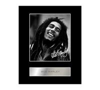 Iconic pics Foto enmarcada firmada de Bob Marley, impresión de regalo autografiada