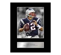 Iconic pics Foto firmada por Tom Brady de los Patriotas de Nueva Inglaterra de la NFL, impresión autografiada de regalo