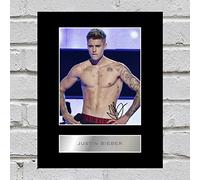 Iconic pics Fotografía de Justin Bieber firmada digitalmente, 25,4 x 20,3 cm, impresión autografiada #2