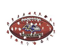 Iconic Puzzles - Baltimore Ravens, Logo, Rompecabezas de Madera con Licencia Oficial de la NFL, 100% sostenible, Regalo para Adultos y niños, Talla S, 150 Piezas