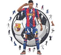 Iconic Puzzles - Barcelona, Marcus Rashford, Rompecabezas de Madera con Licencia Oficial, 100% Sostenible, Regalo para Adultos y Niños, Talla L, 500 Piezas