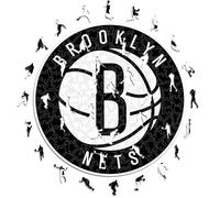 Iconic Puzzles - Brooklyn Nets, Logo, Puzzle de Madera con Licencia Oficial de la NBA, 100% Sostenible, Talla M, 270 Piezas