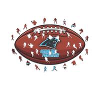 Iconic Puzzles - Carolina Panthers, Logo, Rompecabezas de Madera con Licencia Oficial de la NFL, 100% sostenible, Regalo para Adultos y niños, Talla L, 500 Piezas