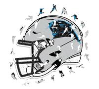 Iconic Puzzles - Casco Carolina Panthers, Rompecabezas de Madera con Licencia Oficial de la NFL, 100% sostenible, Regalo para Adultos y niños, Talla S, 150 Piezas
