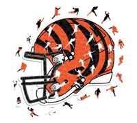 Iconic Puzzles - Casco Cincinnati Bengals, Rompecabezas de Madera con Licencia Oficial de la NFL, 100% sostenible, Regalo para Adultos y niños, Talla S, 150 Piezas