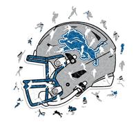 Iconic Puzzles - Casco Detroit Lions, Rompecabezas de Madera con Licencia Oficial de la NFL, 100% sostenible, Regalo para Adultos y niños, Talla M, 270 Piezas