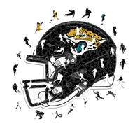 Iconic Puzzles - Casco Jacksonville Jaguars, Rompecabezas de Madera con Licencia Oficial de la NFL, 100% sostenible, Regalo para Adultos y niños, Talla S, 150 Piezas