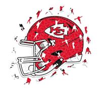 Iconic Puzzles- Rompecabezas de Madera, Color Kansas City Chiefs, S, 150 Pcs (KansasCityChiefsHelmet S)