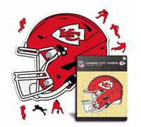 Iconic Puzzles - Casco Kansas City Chiefs, Rompecabezas de Madera con Licencia Oficial de la NFL, 100% sostenible, Regalo para Adultos y niños, Talla M, 270 Piezas