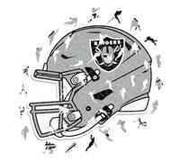 Iconic Puzzles-Rompecabezas de Madera, Color Las Vegas Raiders, S, 150 Pcs (LasVegasRaidersHelmet S)