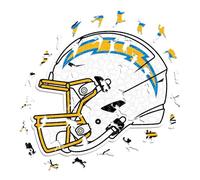 Iconic Puzzles - Casco Los Angeles Chargers, Rompecabezas de Madera con Licencia Oficial de la NFL, 100% sostenible, Regalo para Adultos y niños, Talla S, 150 Piezas