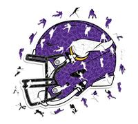 Iconic Puzzles - Casco Minnesota Vikings, Rompecabezas de Madera con Licencia Oficial de la NFL, 100% sostenible, Regalo para Adultos y niños, Talla L, 500 Piezas
