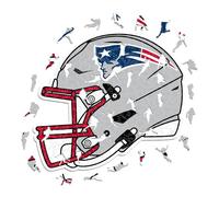 Iconic Puzzles- Rompecabezas de Madera, Color New England Patriots, S, 150 Pcs (NewEnglandPatriotsHelmet S)