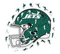 Iconic Puzzles - Casco New York Jets, Rompecabezas de Madera con Licencia Oficial de la NFL, 100% sostenible, Regalo para Adultos y niños, Talla L, 500 Piezas