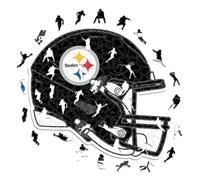 Iconic Puzzles - Casco Pittsburgh Steelers, Rompecabezas de Madera con Licencia Oficial de la NFL, 100% sostenible, Regalo para Adultos y niños, Talla L, 500 Piezas
