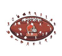 Iconic Puzzles - Cleveland Browns, Logo, Rompecabezas de Madera con Licencia Oficial de la NFL, 100% sostenible, Regalo para Adultos y niños, Talla L, 500 Piezas