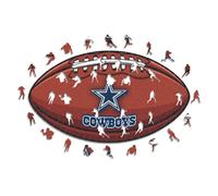 Iconic Puzzles - Dallas Cowboys, Logo, Rompecabezas de Madera con Licencia Oficial de la NFL, 100% sostenible, Regalo para Adultos y niños, Talla S, 150 Piezas