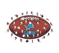 Iconic Puzzles - Detroit Lions, Logo, Rompecabezas de Madera con Licencia Oficial de la NFL, 100% sostenible, Regalo para Adultos y niños, Talla M, 270 Piezas