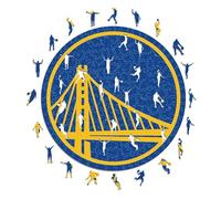 Iconic Puzzles - Golden State Warriors, Logo, Puzzle de Madera con Licencia Oficial de la NBA, 100% Sostenible, Talla L, 500 Piezas