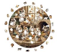 Iconic Puzzles - Hámsters Curiosos, Animales de fantasía, Puzzle de Madera 100% Sostenible, Regalos para Niños y Adultos, Talla L, 600 Piezas