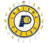 Iconic Puzzles - Indiana Pacers, Logo, Puzzle de Madera con Licencia Oficial de la NBA, 100% Sostenible, Talla S, 150 Piezas